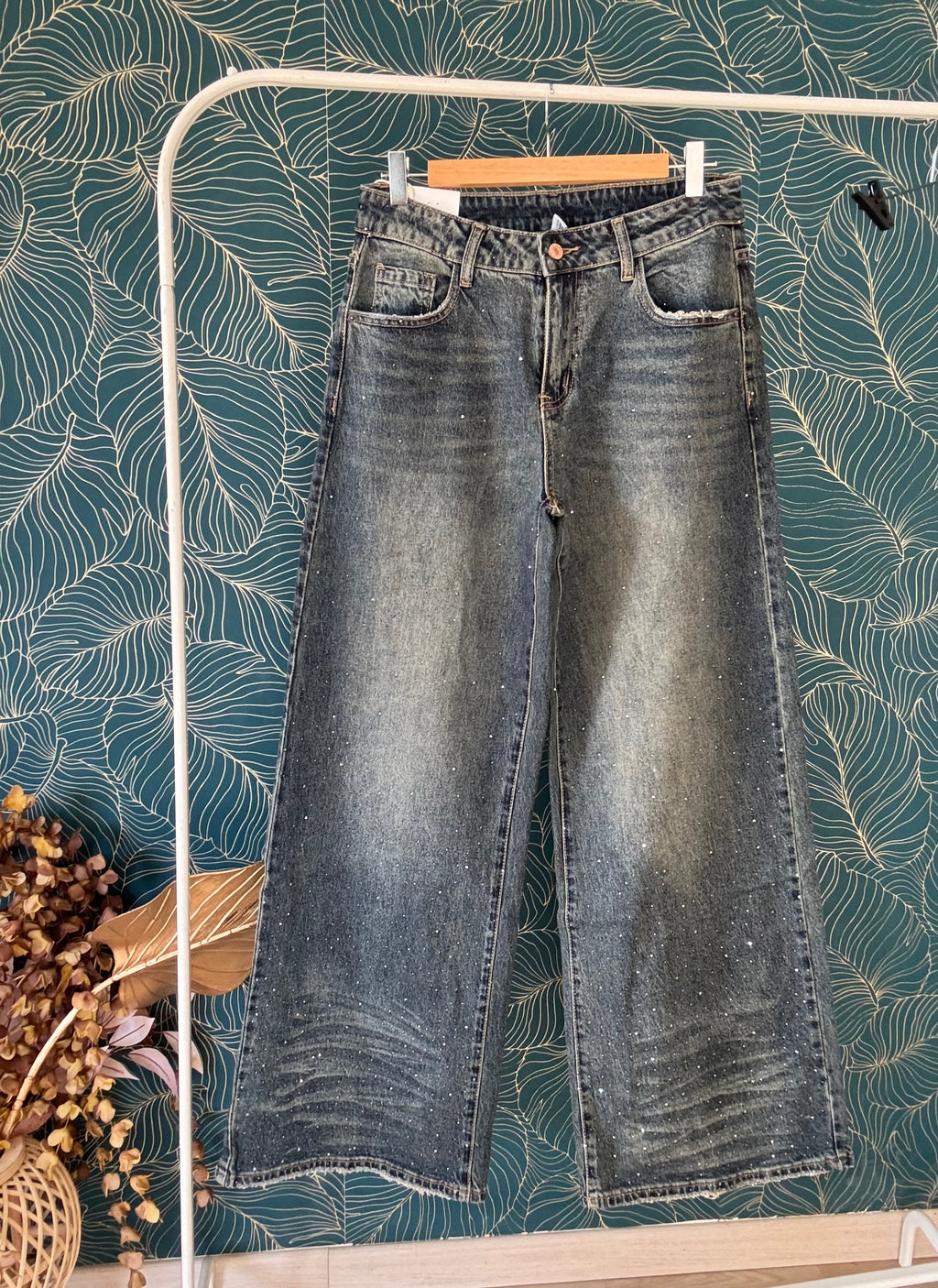 Jeans Crystal Wide Washed