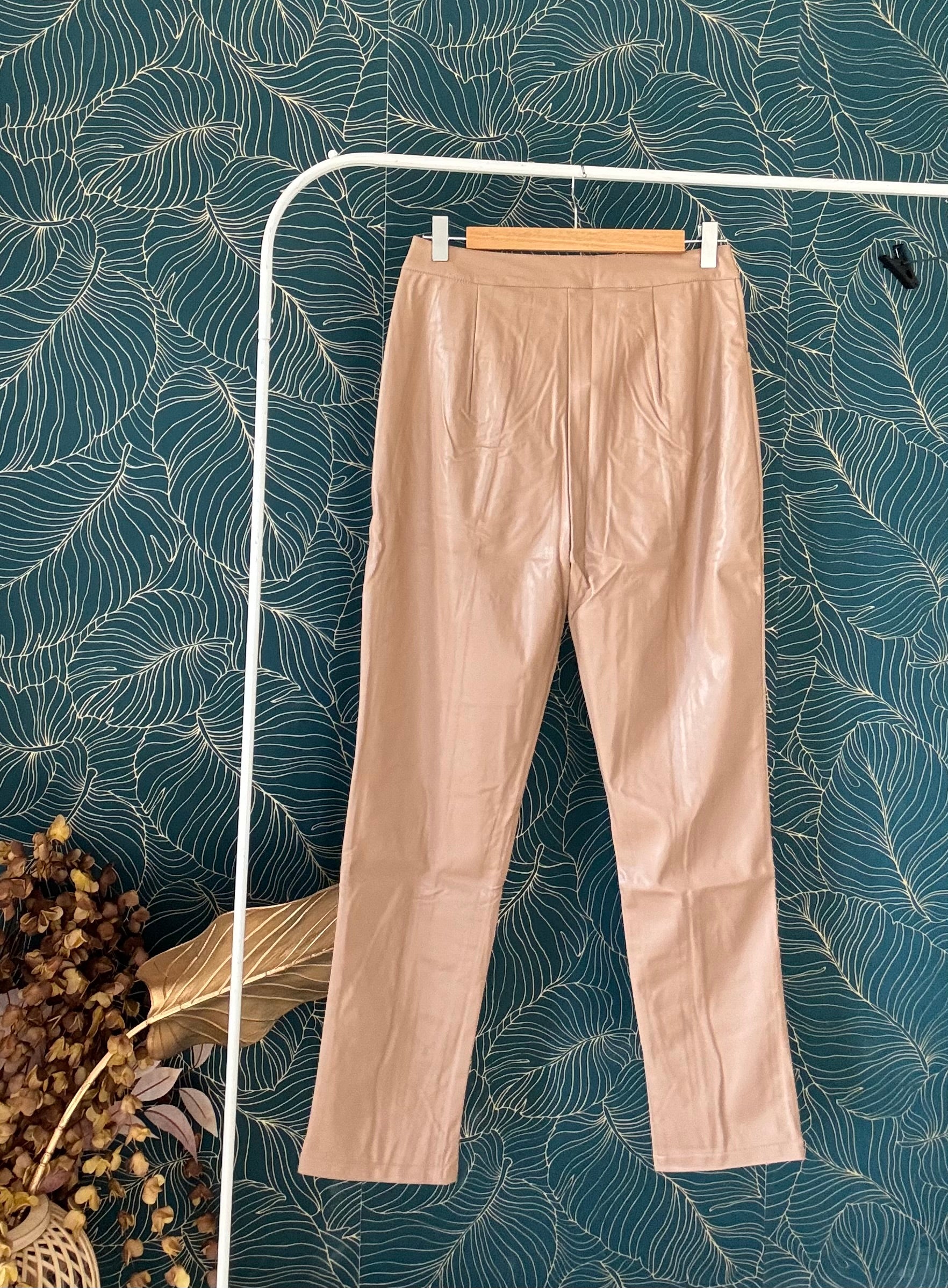 Pantaloni felpati in ecopelle Skin