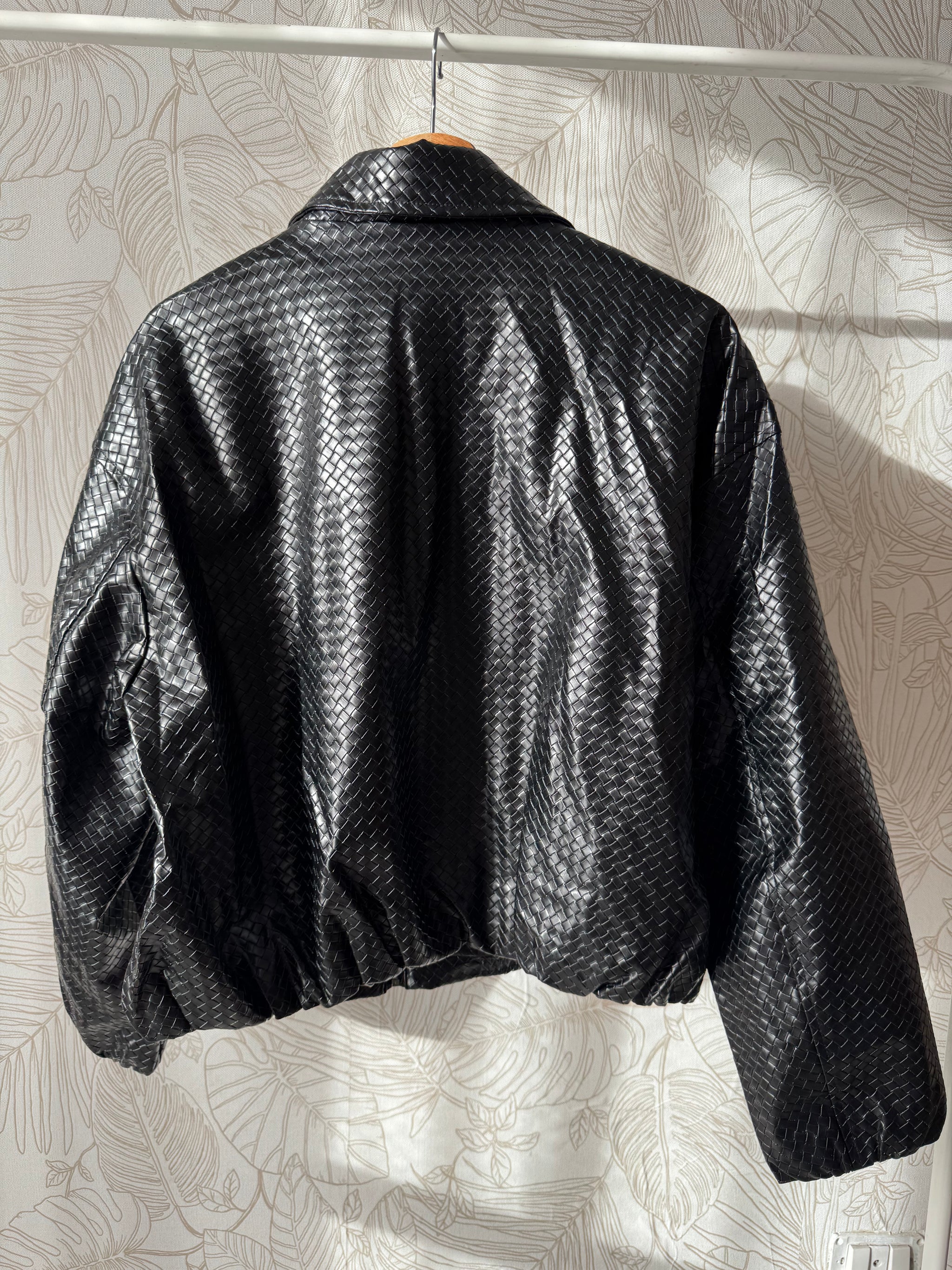 Giacca Ecopelle Braided Nera