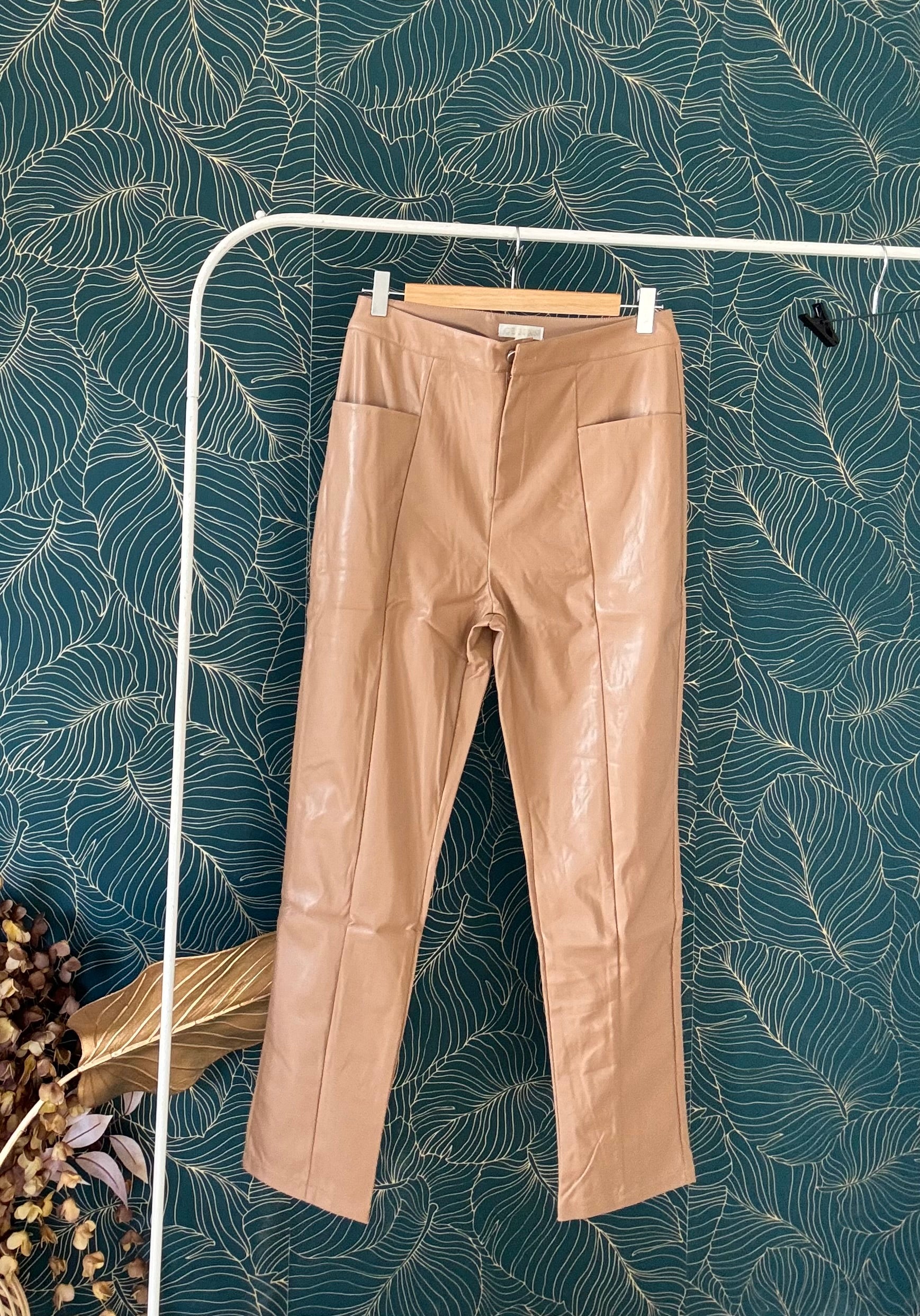 Pantaloni felpati in ecopelle Skin